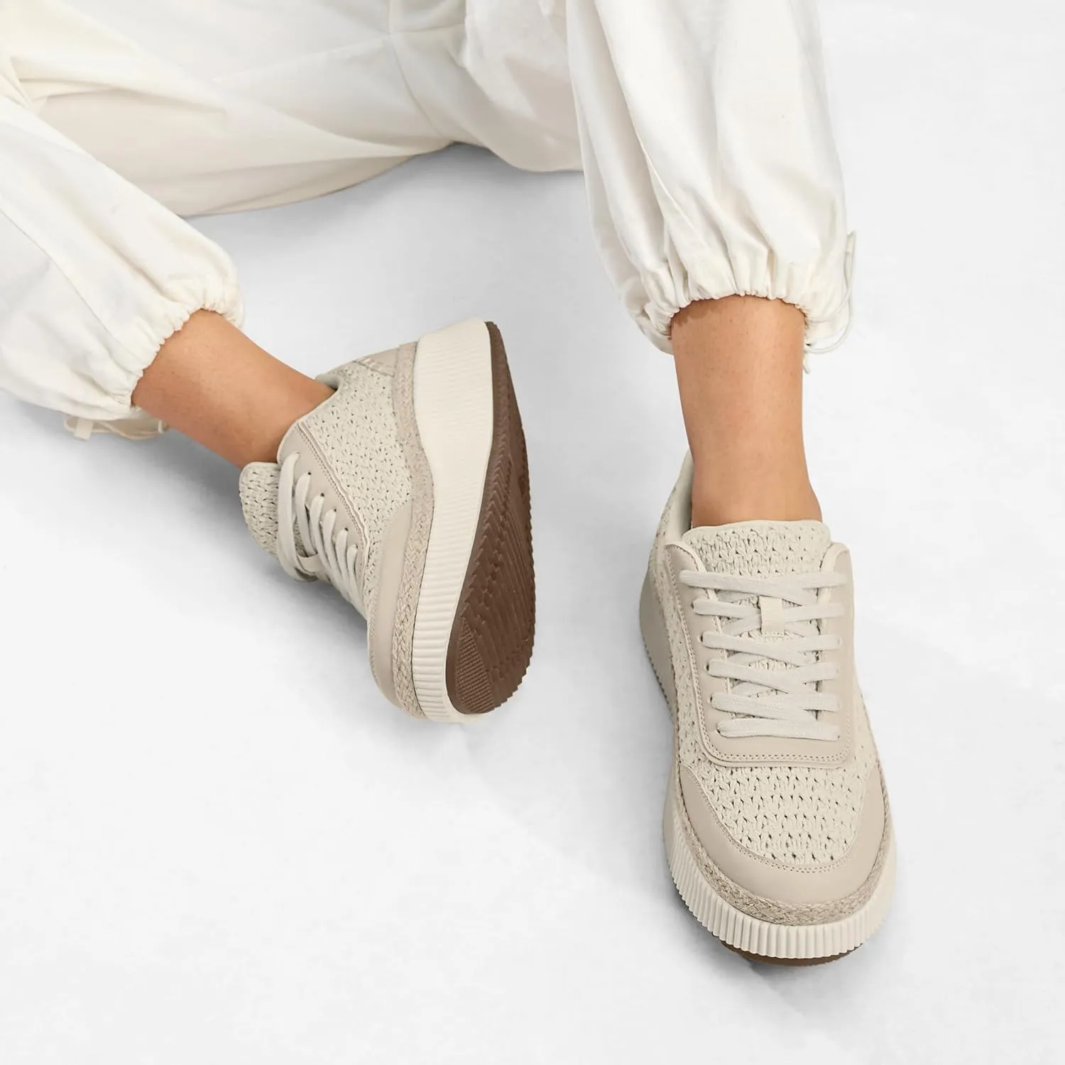 Women Espadrille Platform Sneakers Chunky Fashion Casual Shoes for Women Comfortable Walking Sneakers