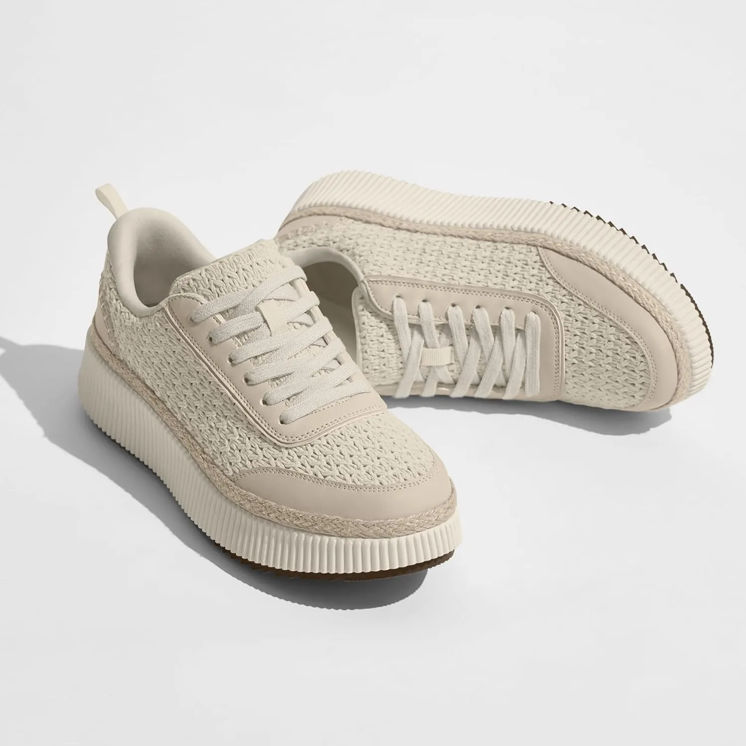 Women Espadrille Platform Sneakers Chunky Fashion Casual Shoes for Women Comfortable Walking Sneakers