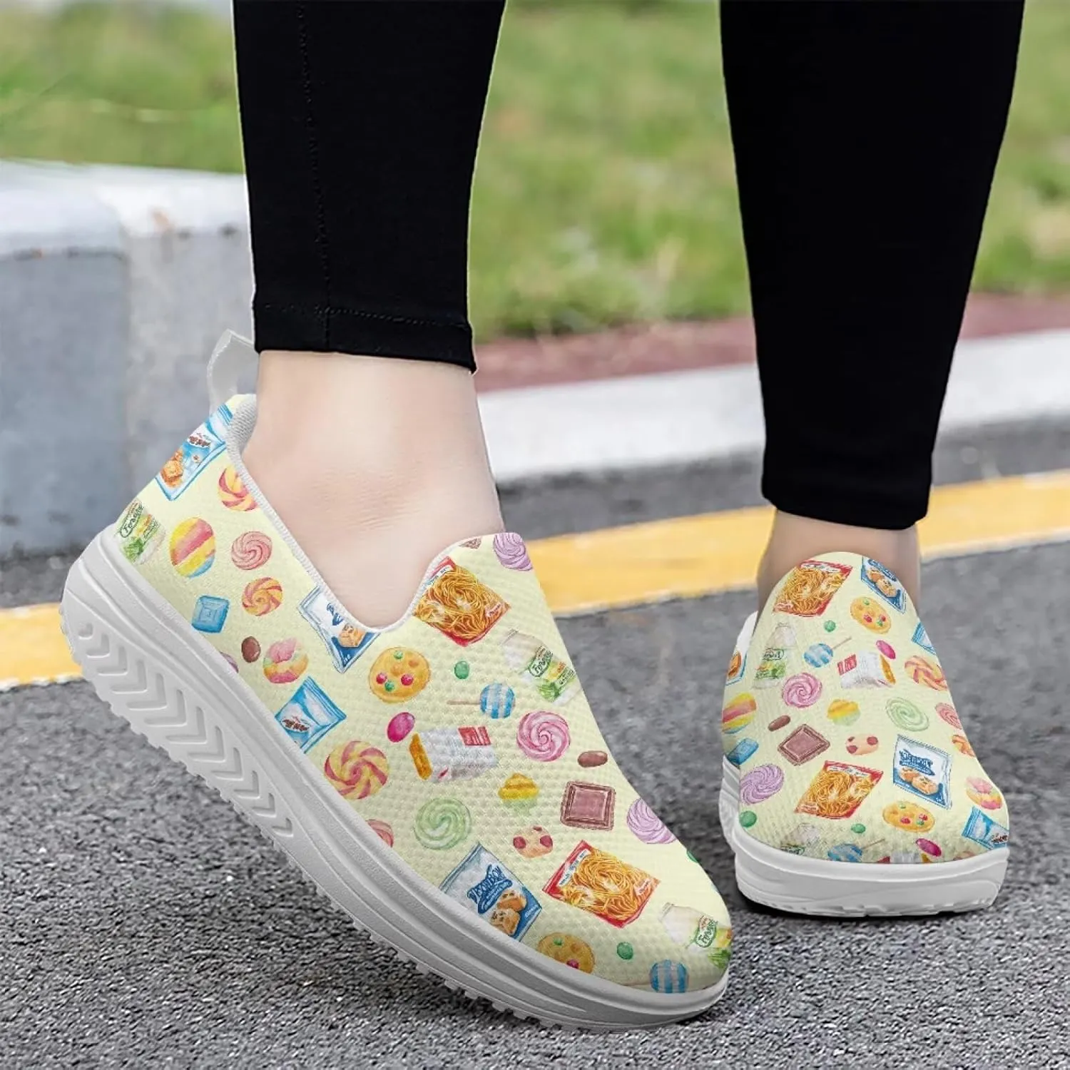 Women Slip-on Platform Loafers Casual Comfortable Loafer Shoes Slip Resistant Walking Sneaker