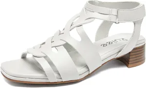 Women's Chunky Heeled Sandals - Block Low Heels Summer Ankle Strappy Square Open Toe Dressy Wedding Sandals for Women.