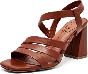 Women's Chunky Heeled Sandals - Square Open Toe Ankle Strappy Dressy Pump Heels Wedding Party Shoes for Women.