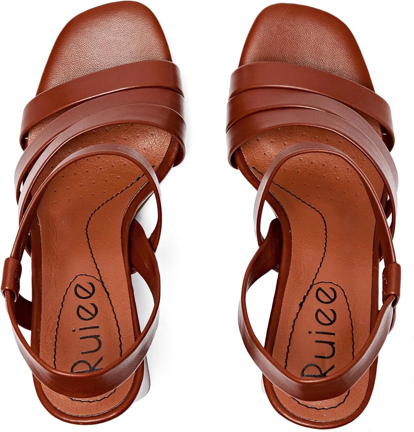Women's Chunky Heeled Sandals - Square Open Toe Ankle Strappy Dressy Pump Heels Wedding Party Shoes for Women.