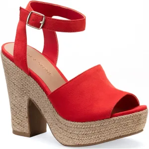 Womens Coral 1-1/2" Platform Cushioned Adjustable Strap Slip Resistant Fey Round Toe Platform Buckle Dress Espadrille Shoes 9.5 M
