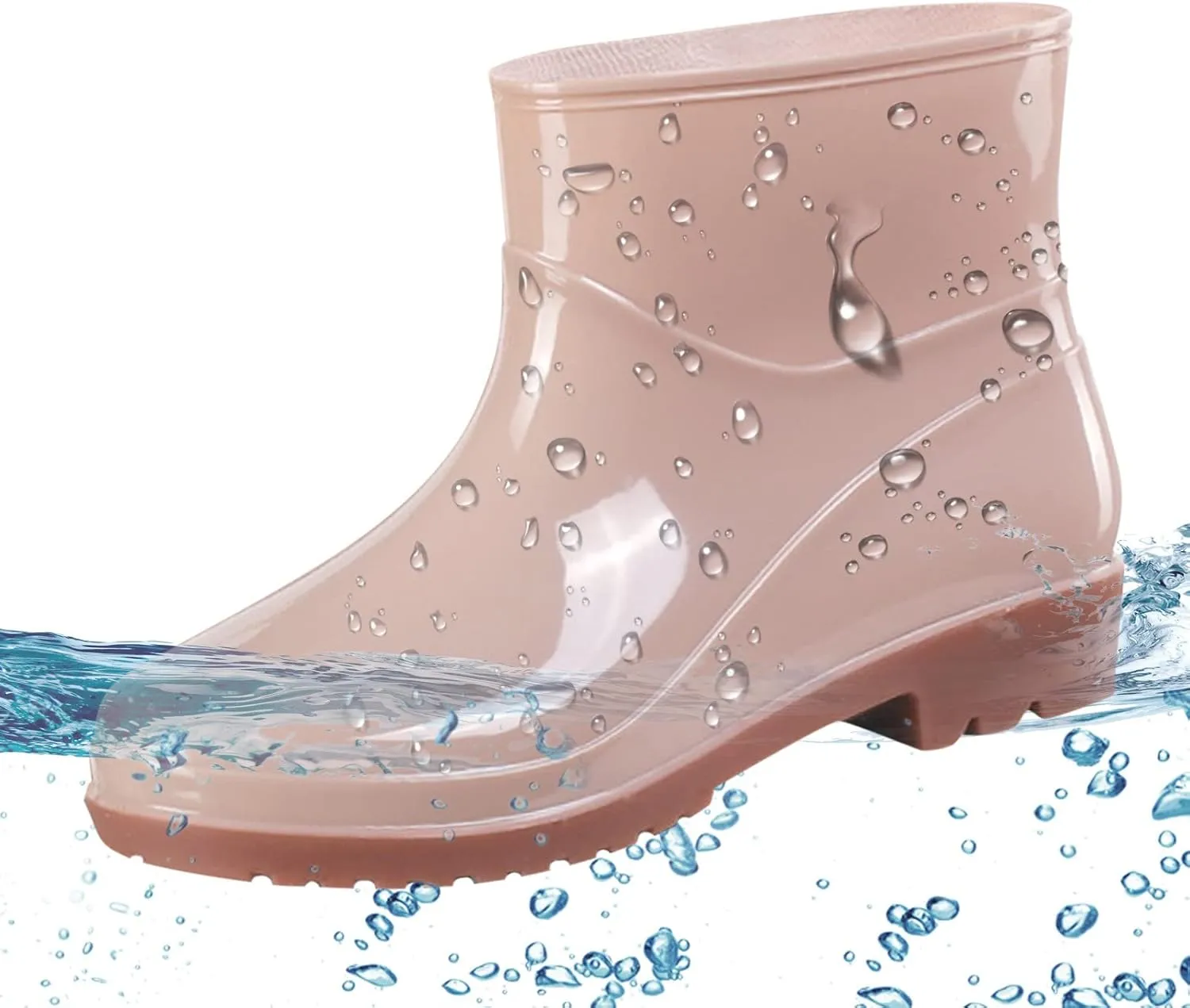 Womens Rain Boots Wide Mens Grounded Footwear Boots Ankle Booties Heels Non Slip Work Barefoot Shoes Mid Calf Rain Boots for Women,Waterproof Garden Knee High Boots