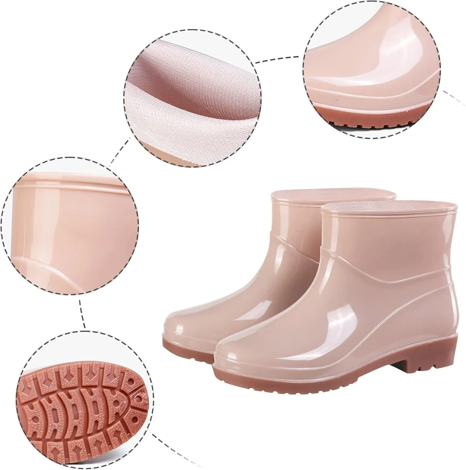 Womens Rain Boots Wide Mens Grounded Footwear Boots Ankle Booties Heels Non Slip Work Barefoot Shoes Mid Calf Rain Boots for Women,Waterproof Garden Knee High Boots