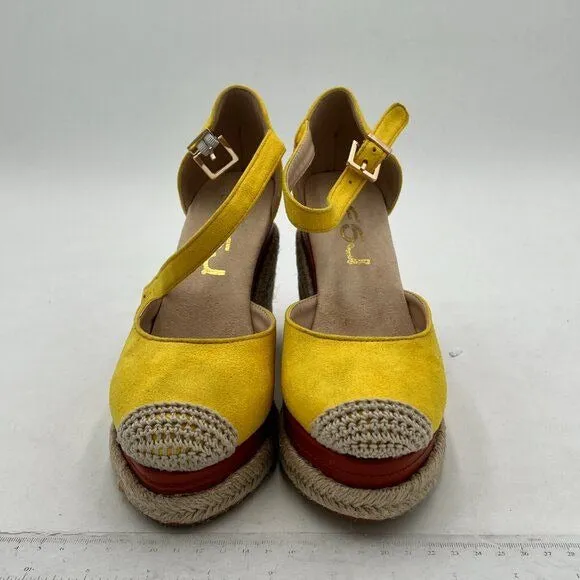 Womens Summer Espadrille Heel Platform Wedge Sandals Ankle Buckle Strap