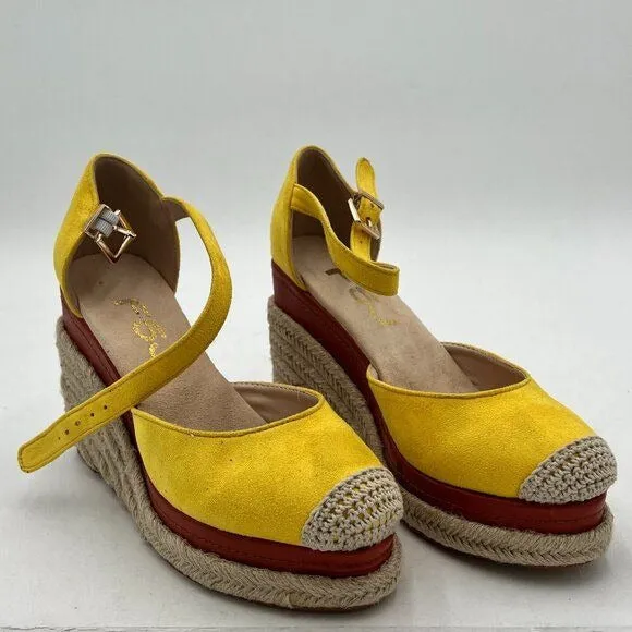 Womens Summer Espadrille Heel Platform Wedge Sandals Ankle Buckle Strap