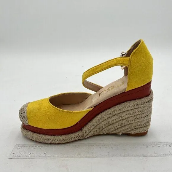 Womens Summer Espadrille Heel Platform Wedge Sandals Ankle Buckle Strap