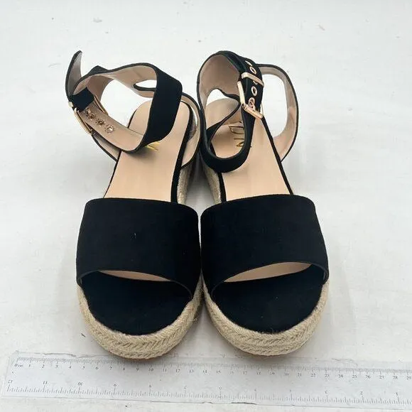 YDN Women Open Toe Ankle Strap Wedge Low Heel Espadrille Sandals Platform Summer