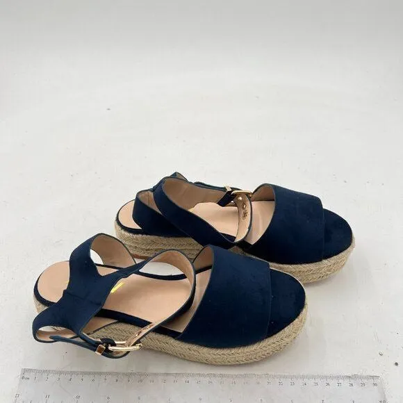 YDN Women Open Toe Ankle Strap Wedge Low Heel Espadrille Sandals Platform Summer