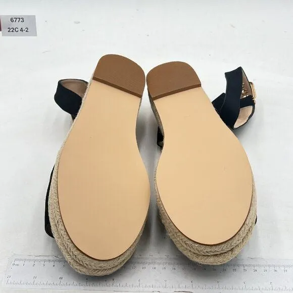 YDN Women Open Toe Ankle Strap Wedge Low Heel Espadrille Sandals Platform Summer